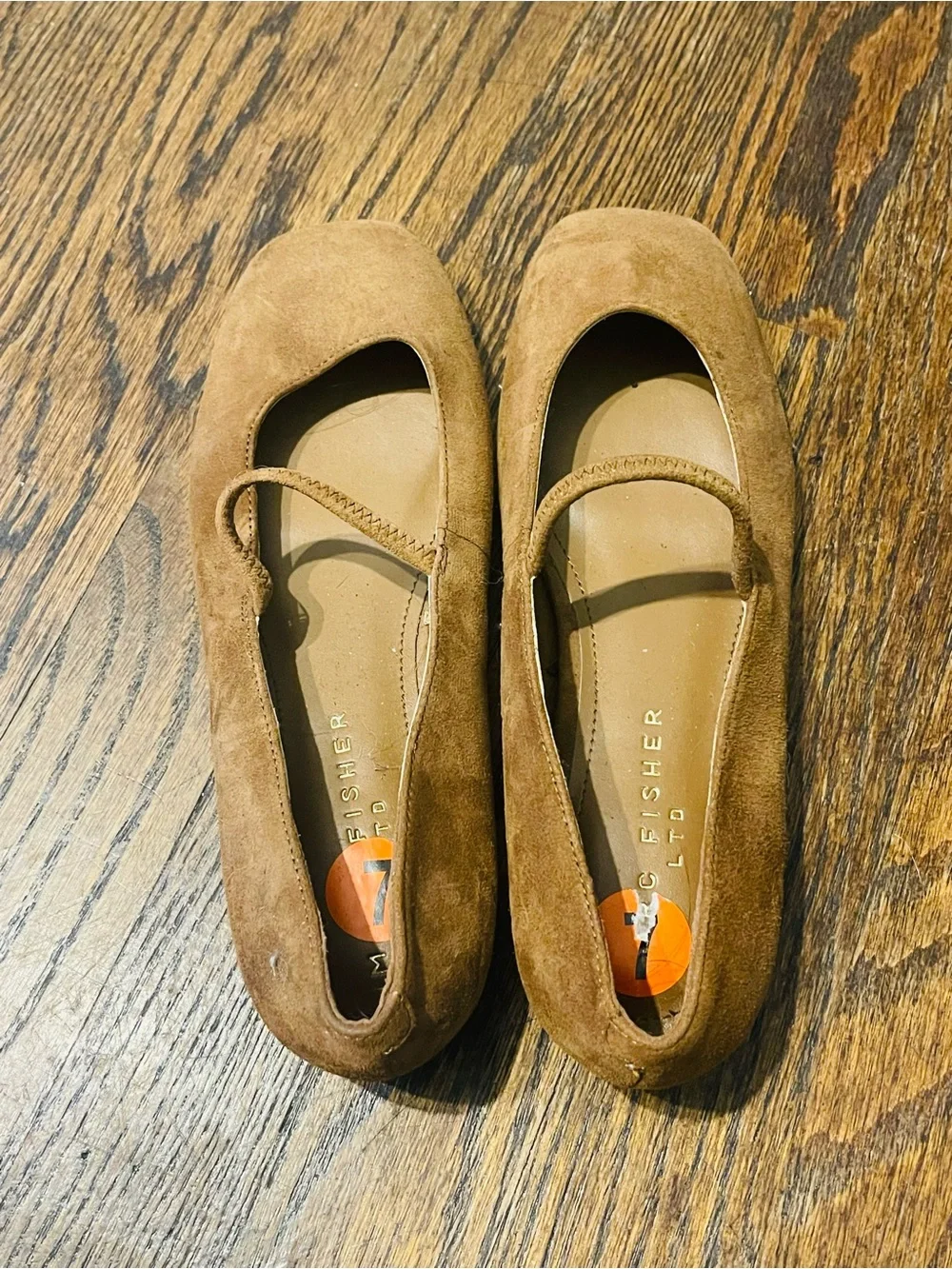 Marc Fisher Chestnut Suede Mary Jane Flats